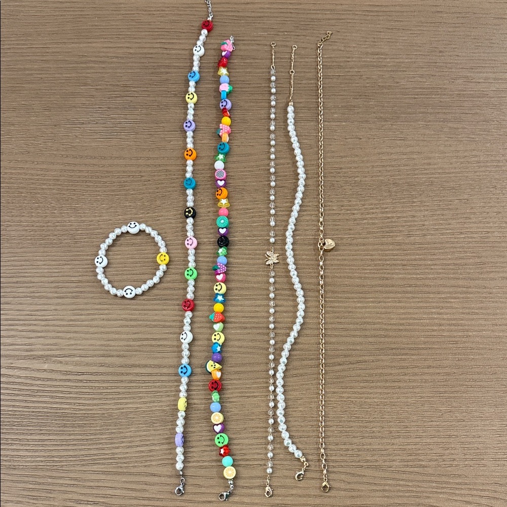 Like New 5 Brandy Melville John Galt Choker Necklaces with Stretch Bracelet